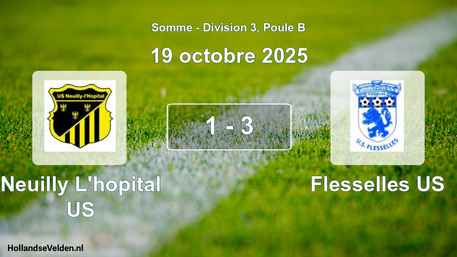 Match joué: Neuilly L'hopital US - Flesselles US 1 - 3 (19 octobre 2025)