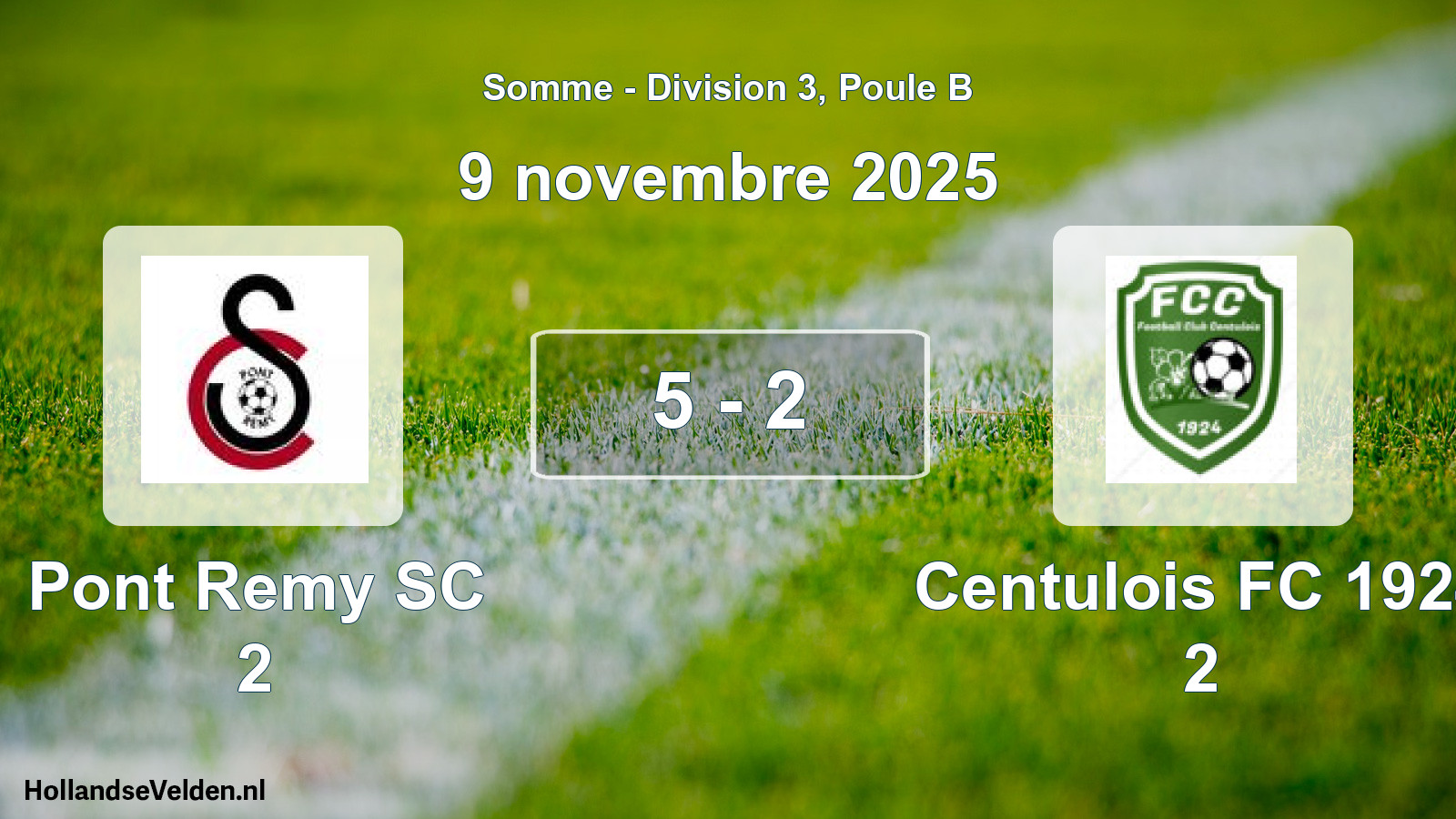 Total number of matches played: Pont Remy SC 2 - Centulois FC 1924 2 5 - 2 (9 November 2025)