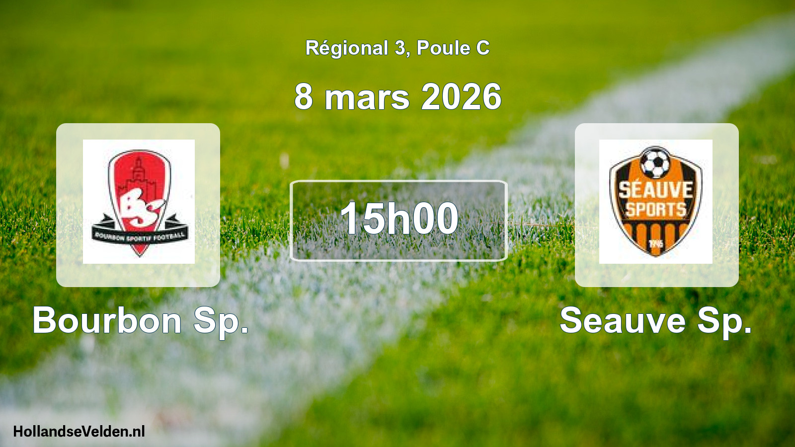 Geplande wedstrijd: Bourbon Sp. - Seauve Sp. (8 maart 2026)