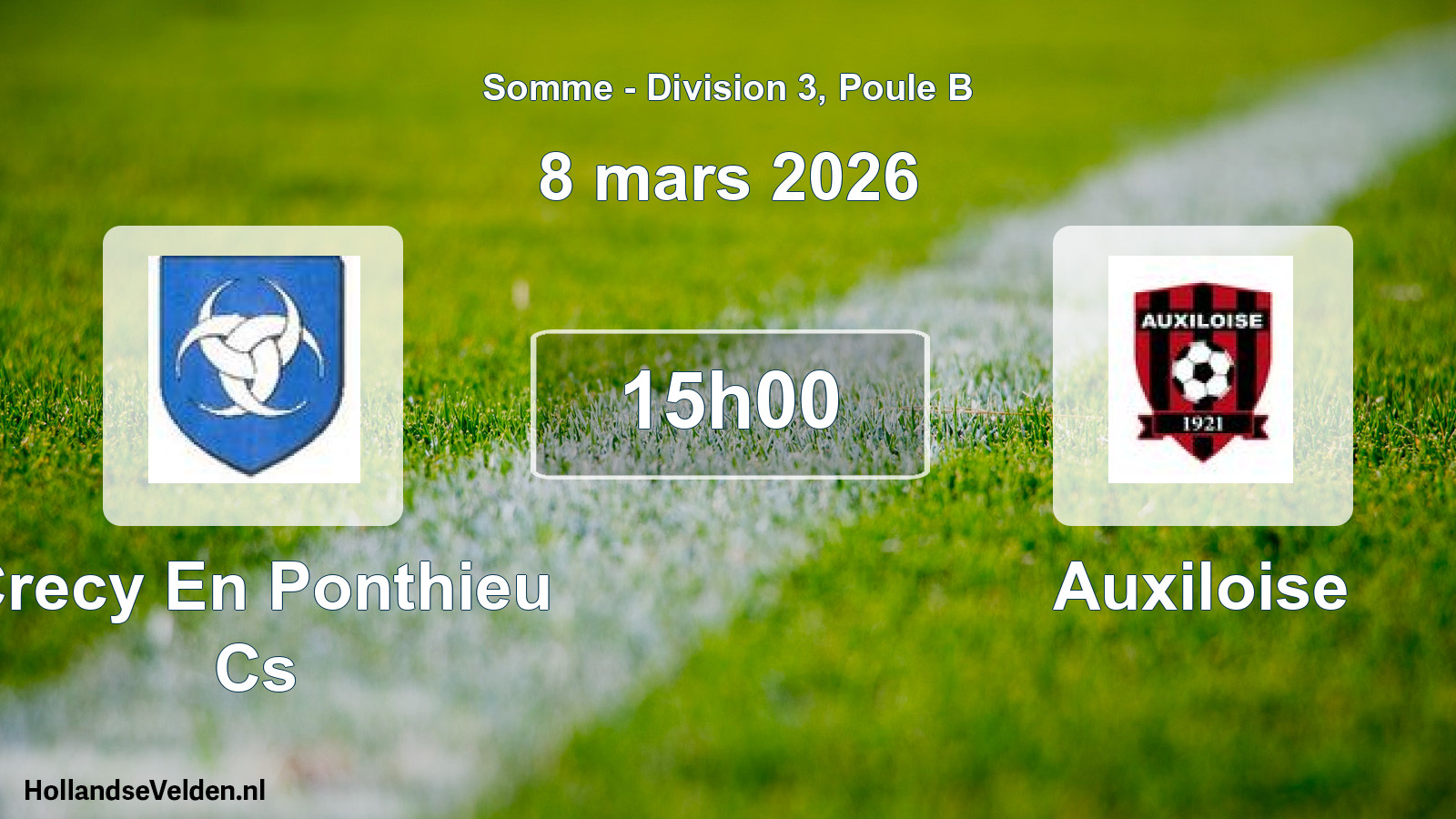 Scheduled Match: Crecy En Ponthieu Cs - Auxiloise (8 March 2026)