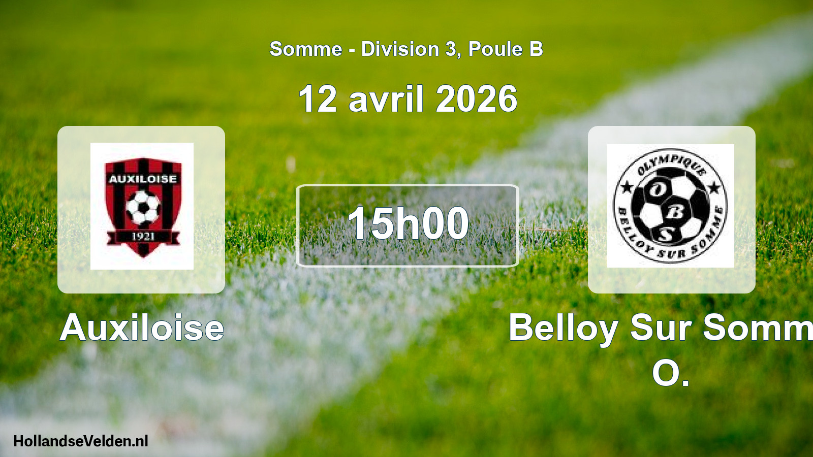 Scheduled Match: Auxiloise - Belloy Sur Somme O. (12 April 2026)