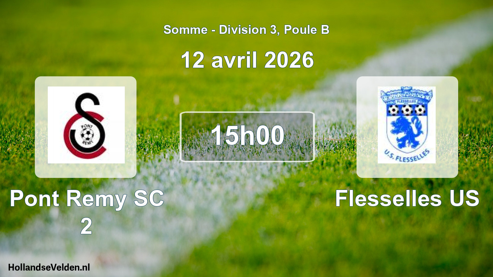 Match programmé: Pont Remy SC 2 - Flesselles US (12 avril 2026)