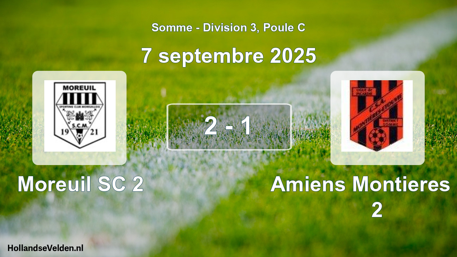 Match joué: Moreuil SC 2 - Amiens Montieres Cs 2 2 - 1 (7 septembre 2025)
