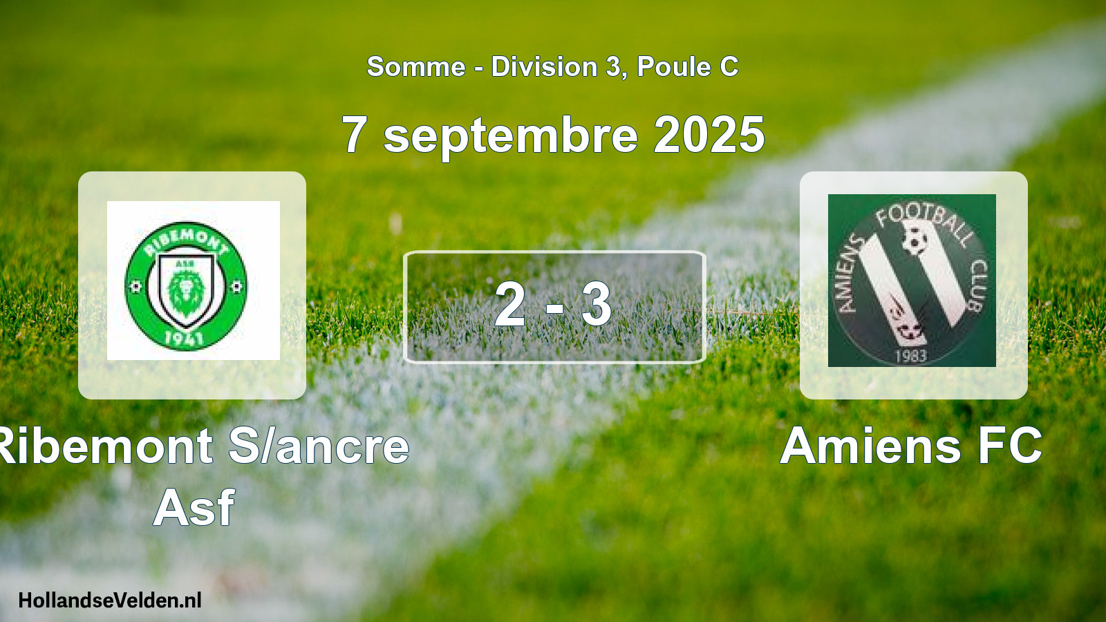 Match joué: Ribemont S/ancre Asf - Amiens FC 2 - 3 (7 septembre 2025)