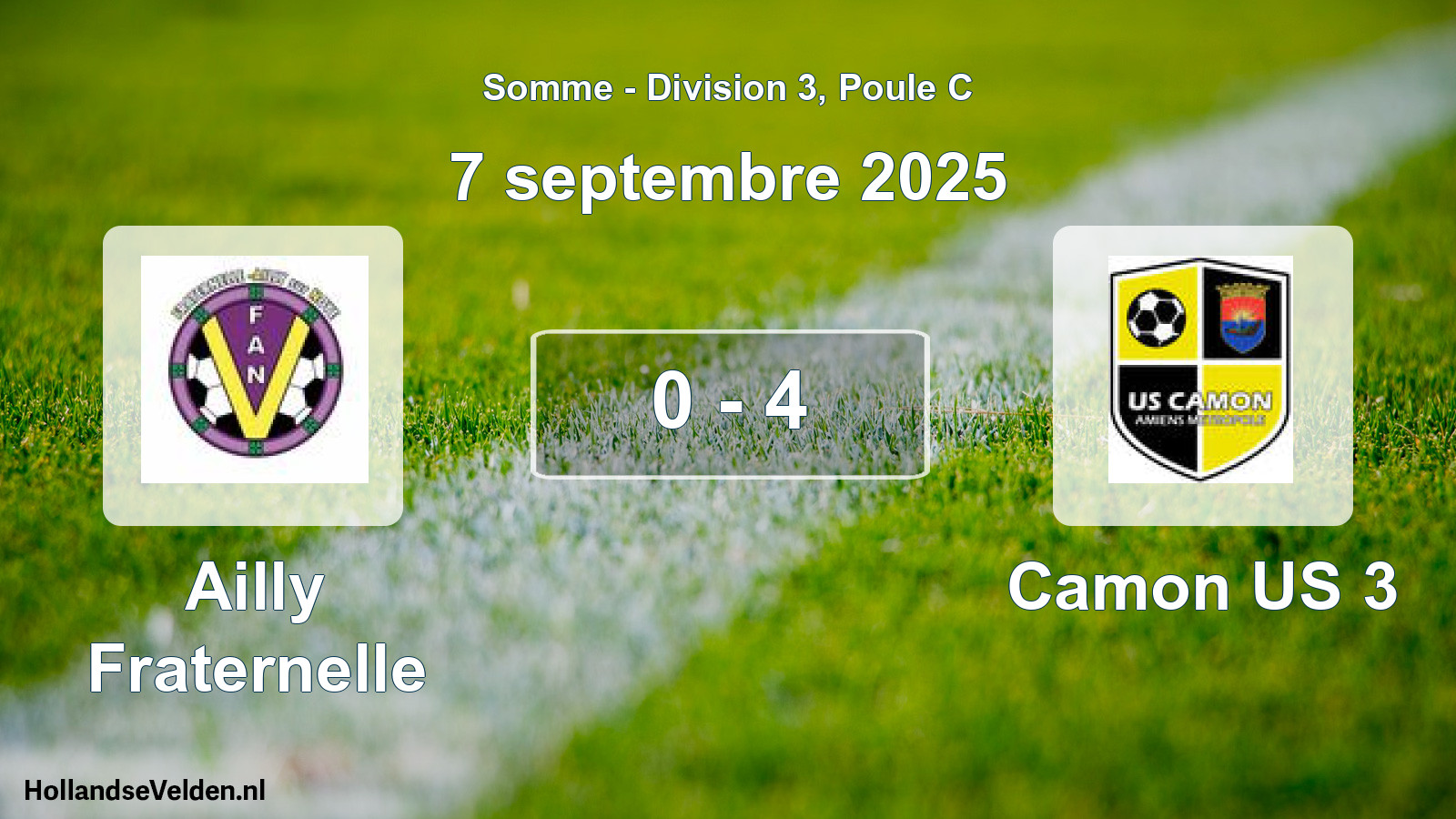 Match joué: Ailly Fraternelle - Camon US 3 0 - 4 (7 septembre 2025)