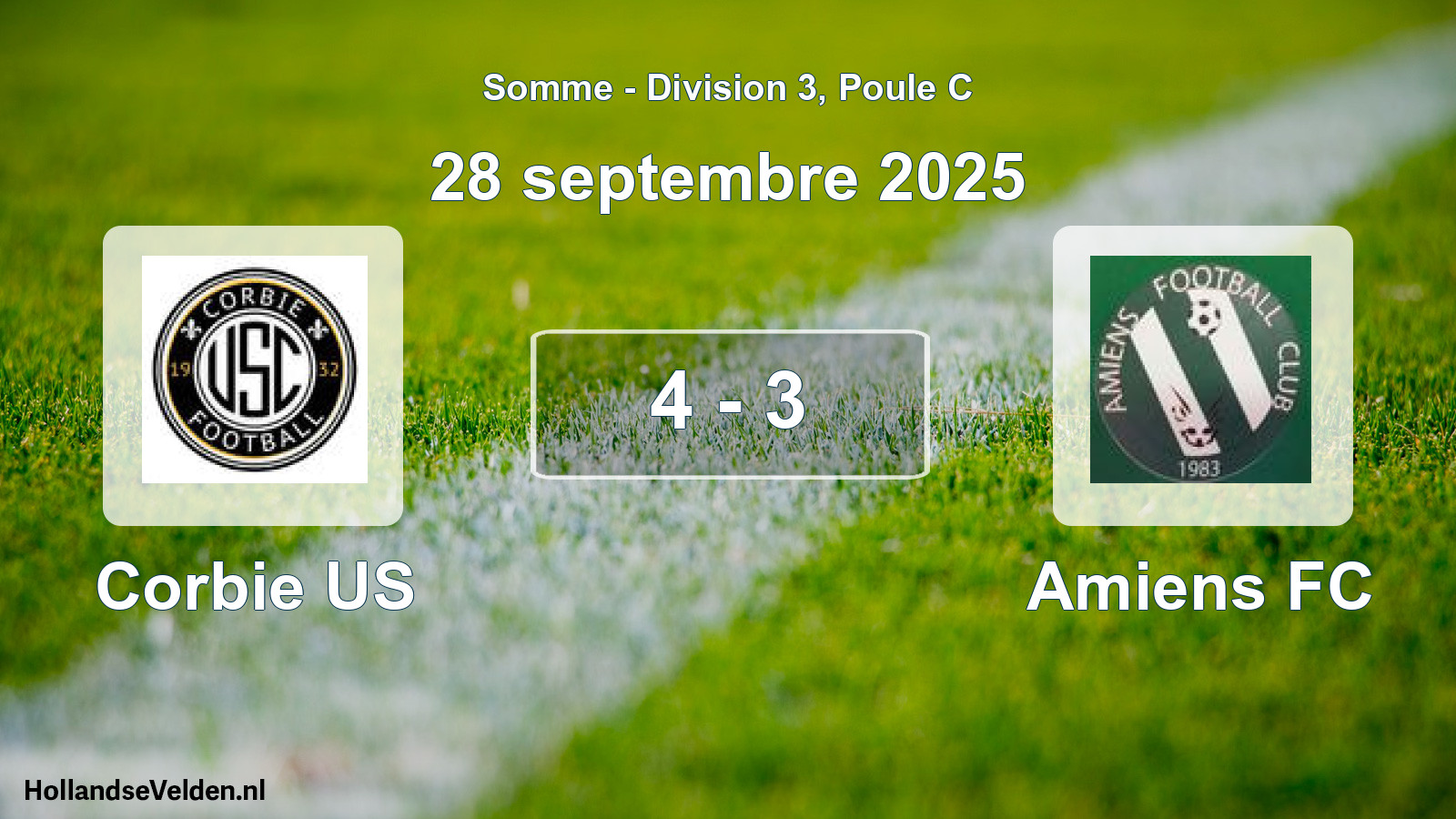 Total number of matches played: Corbie US - Amiens FC 4 - 3 (28 September 2025)