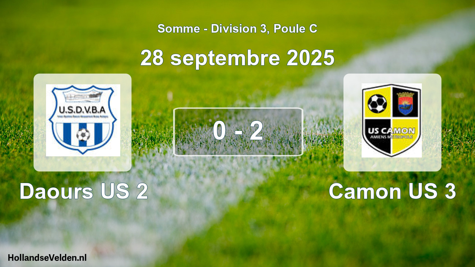 Gespeelde wedstrijd: Daours US 2 - Camon US 3 0 - 2 (28 september 2025)