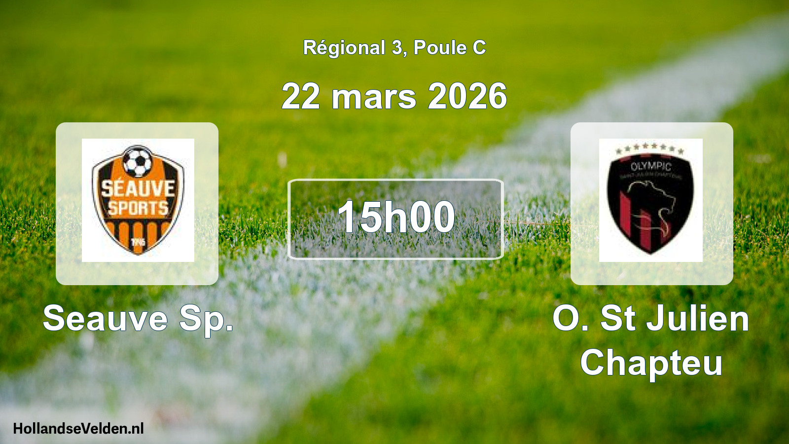 Geplande wedstrijd: Seauve Sp. - O. St Julien Chapteu (22 maart 2026)