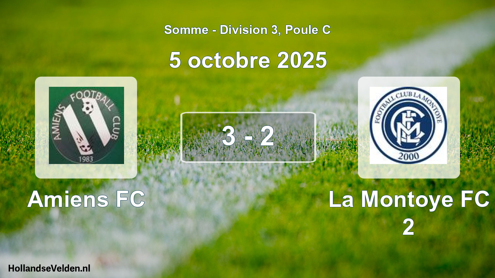 Match joué: Amiens FC - La Montoye FC 2 3 - 2 (5 octobre 2025)