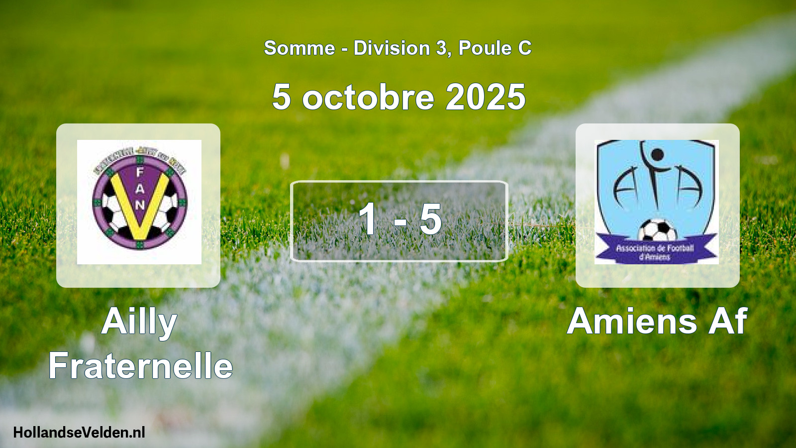 Gespeelde wedstrijd: Ailly Fraternelle - Amiens Af 1 - 5 (5 oktober 2025)