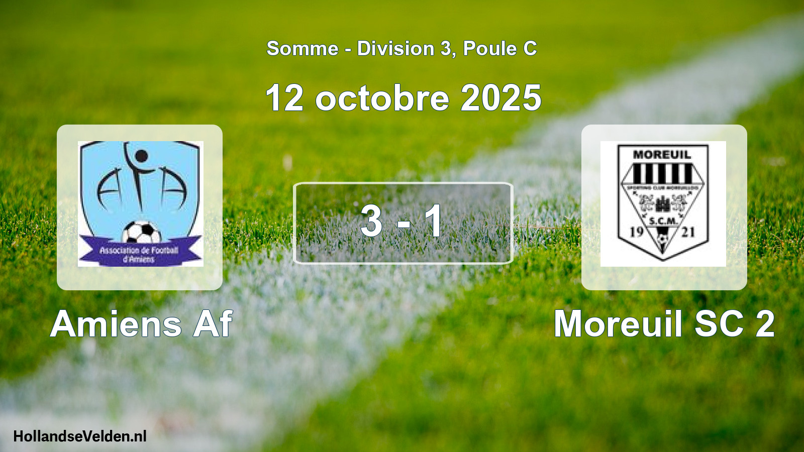 Match joué: Amiens Af - Moreuil SC 2 3 - 1 (12 octobre 2025)
