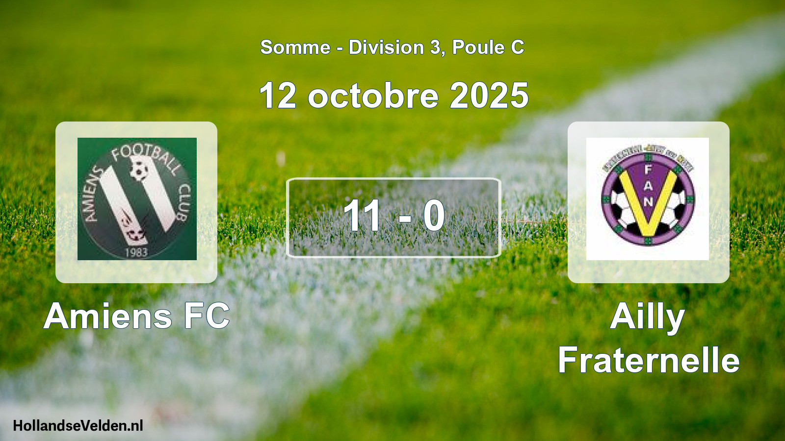 Match joué: Amiens FC - Ailly Fraternelle 11 - 0 (12 octobre 2025)