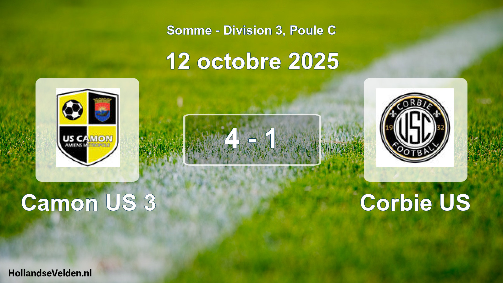 Match joué: Camon US 3 - Corbie US 4 - 1 (12 octobre 2025)