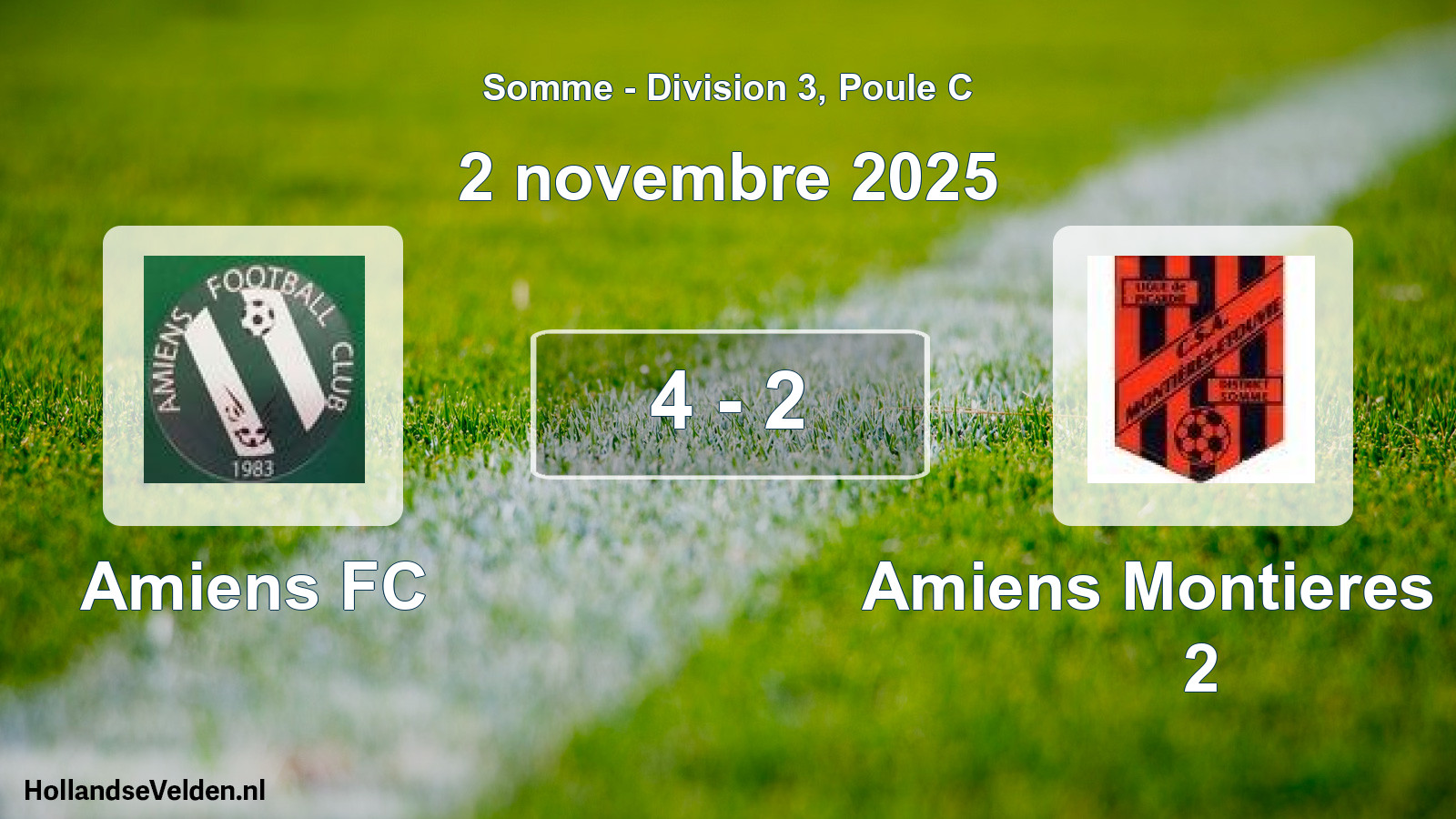 Gespeelde wedstrijd: Amiens FC - Amiens Montieres Cs 2 4 - 2 (2 november 2025)