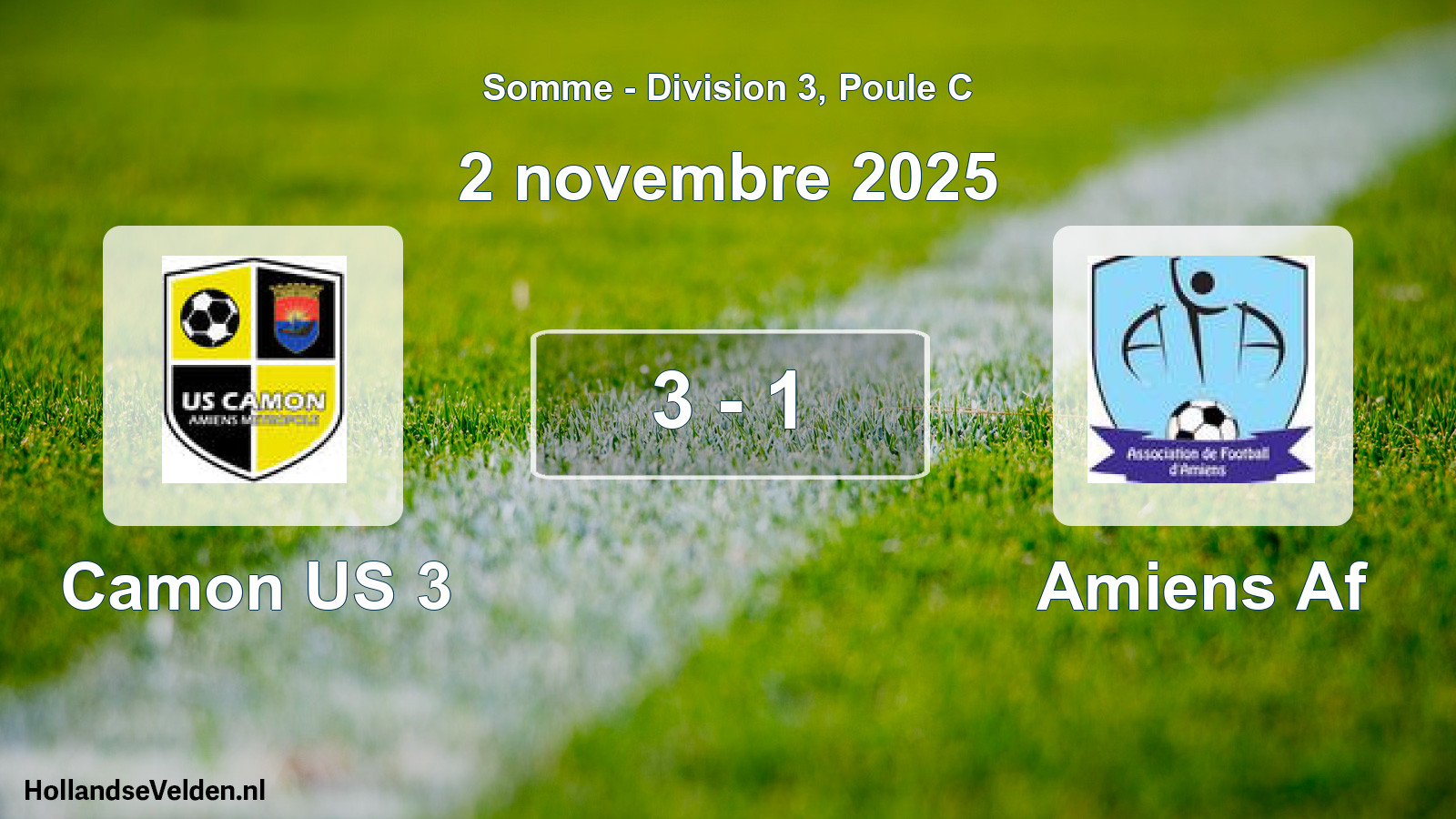 Match joué: Camon US 3 - Amiens Af 3 - 1 (2 novembre 2025)