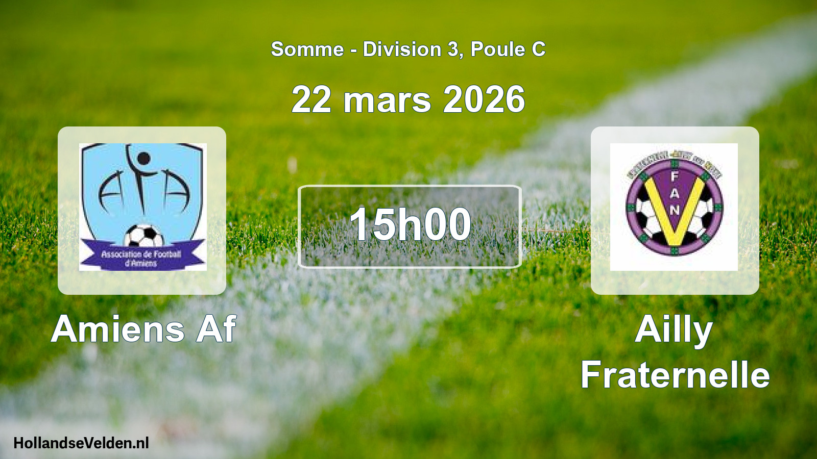 Match programmé: Amiens Af - Ailly Fraternelle (22 mars 2026)