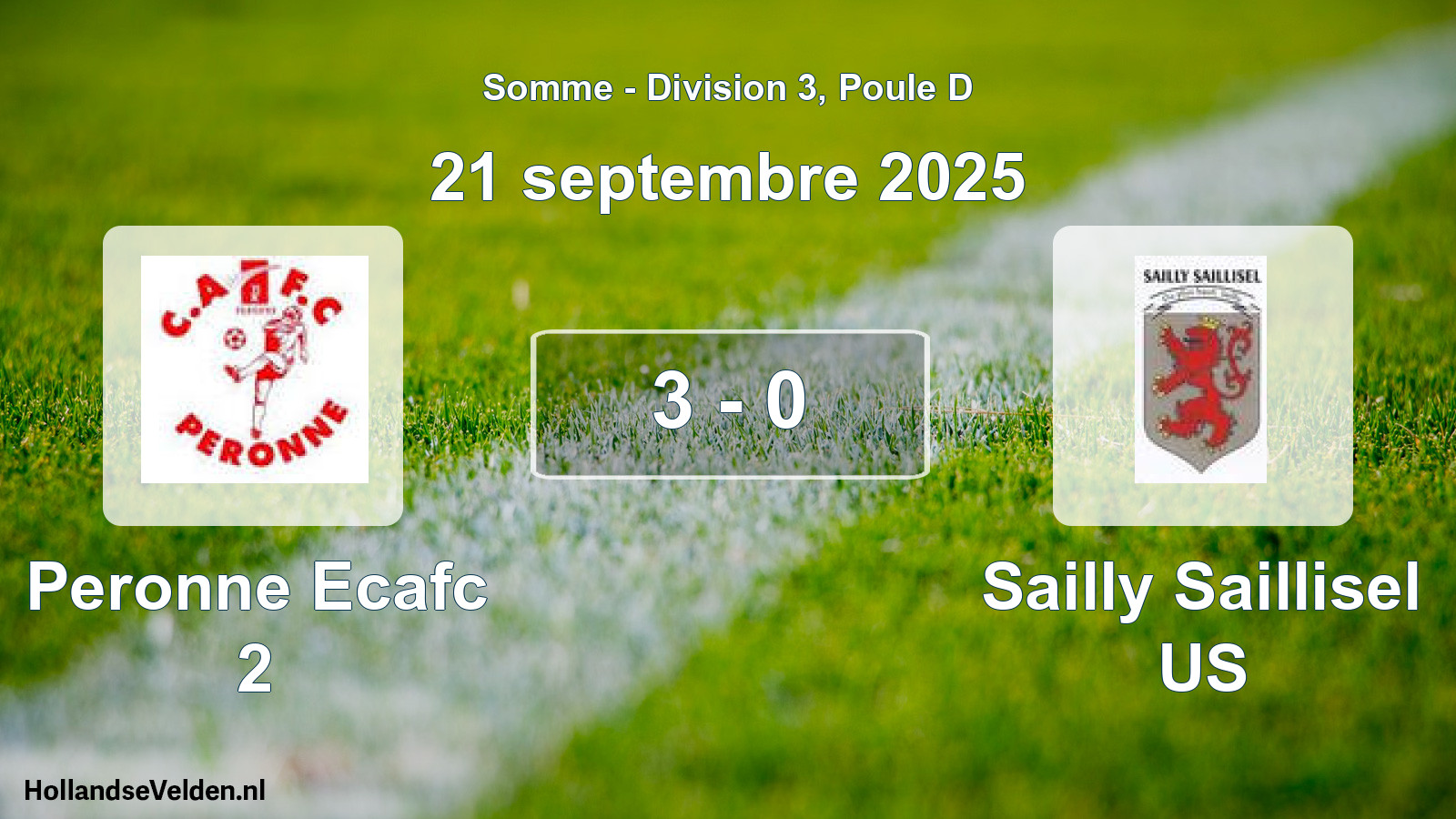 Match joué: Peronne Ecafc 2 - Sailly Saillisel US 3 - 0 (21 septembre 2025)