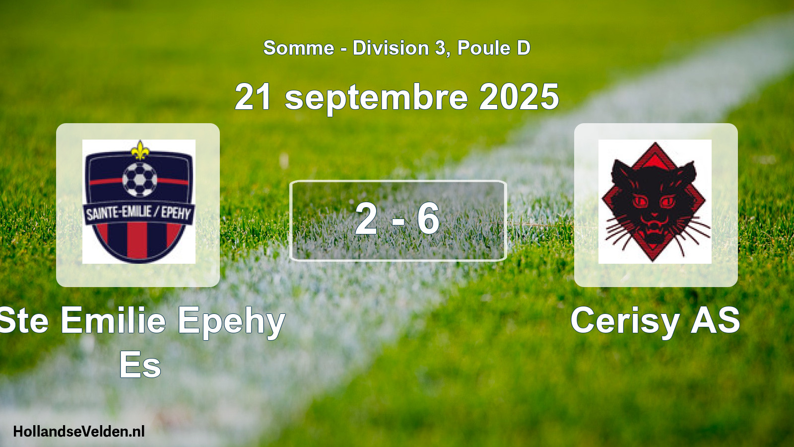 Total number of matches played: Ste Emilie Epehy Es - Cerisy AS 2 - 6 (21 September 2025)