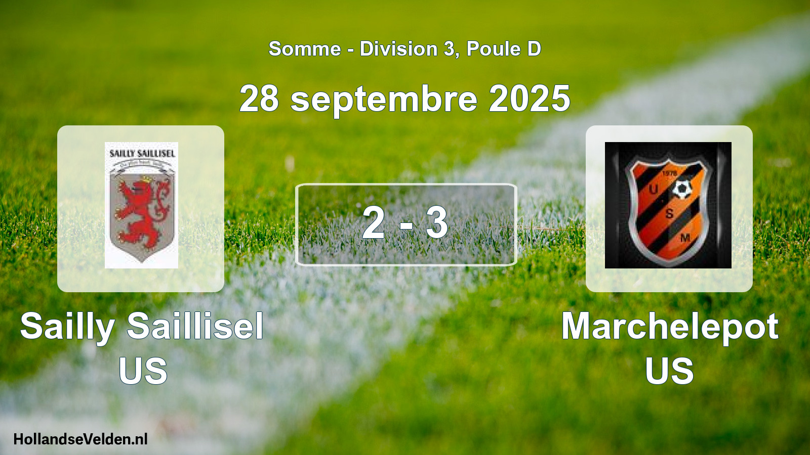 Total number of matches played: Sailly Saillisel US - Marchelepot US 2 - 3 (28 September 2025)