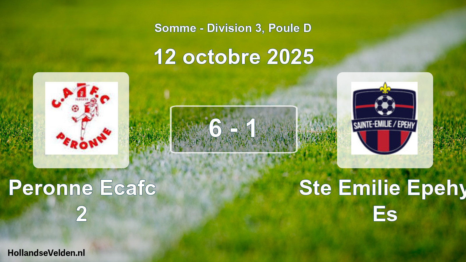 Match joué: Peronne Ecafc 2 - Ste Emilie Epehy Es 6 - 1 (12 octobre 2025)
