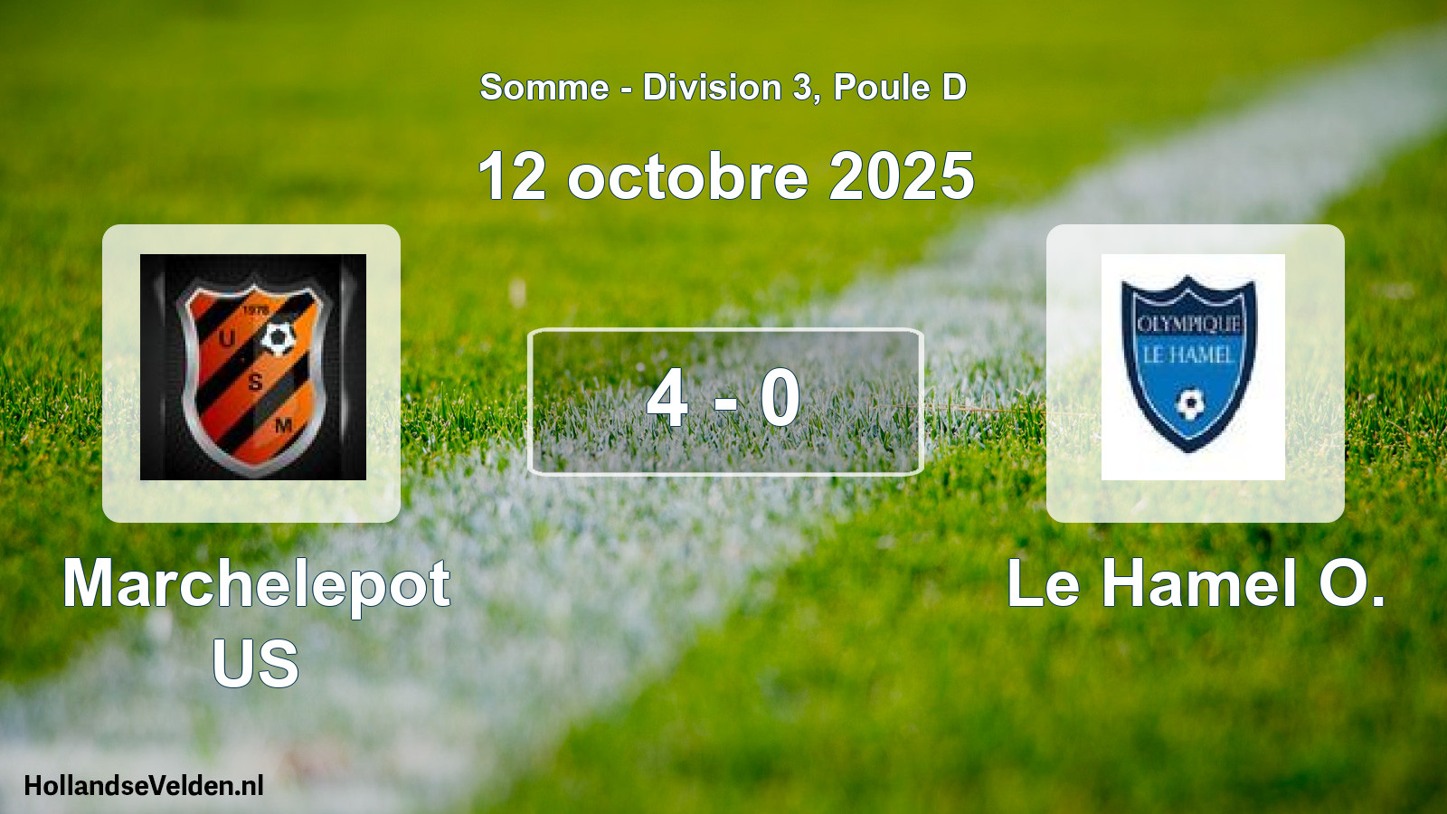Gespeelde wedstrijd: Marchelepot US - Le Hamel O. 4 - 0 (12 oktober 2025)