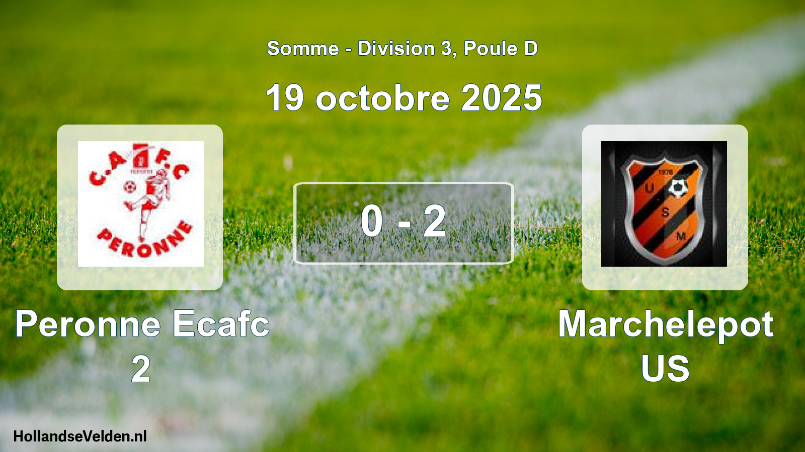 Match joué: Peronne Ecafc 2 - Marchelepot US 0 - 2 (19 octobre 2025)
