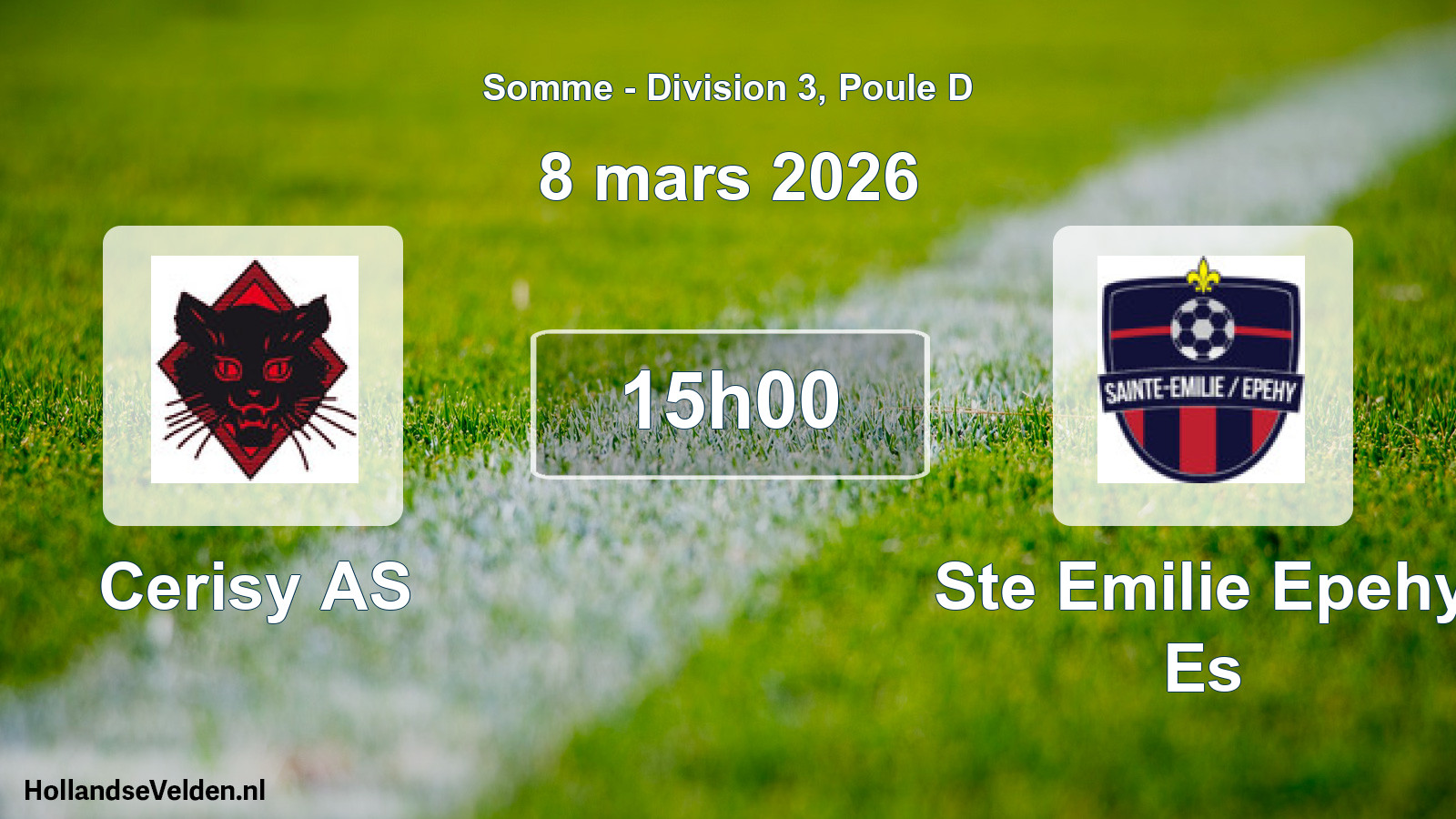 Match programmé: Cerisy AS - Ste Emilie Epehy Es (8 mars 2026)