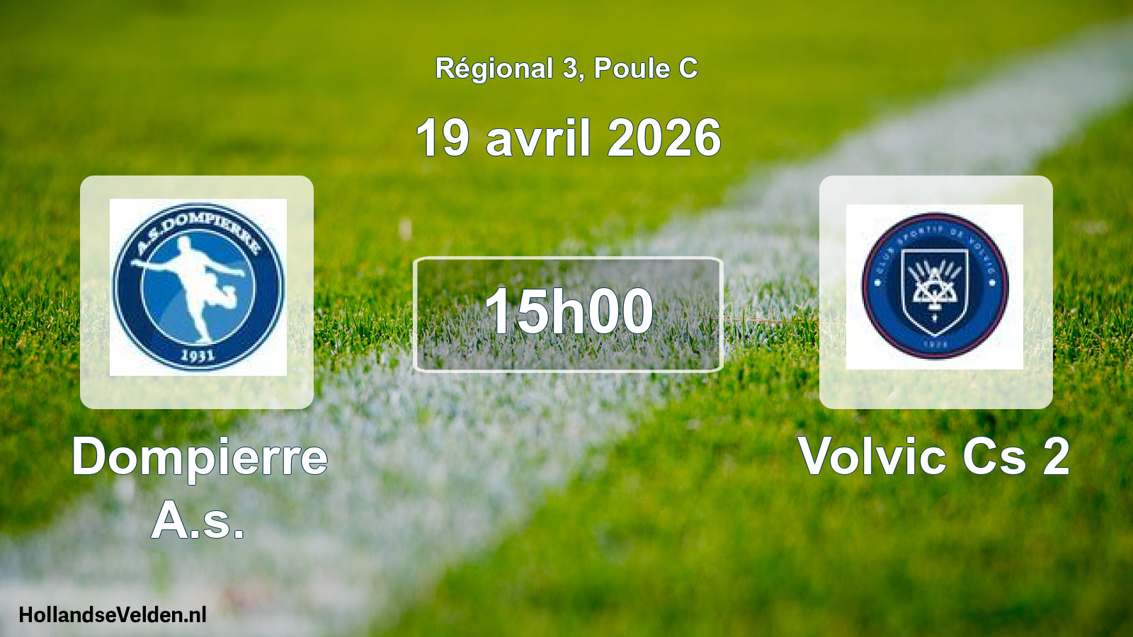 Geplande wedstrijd: Dompierre A.s. - Volvic Cs 2 (19 avril 2026)