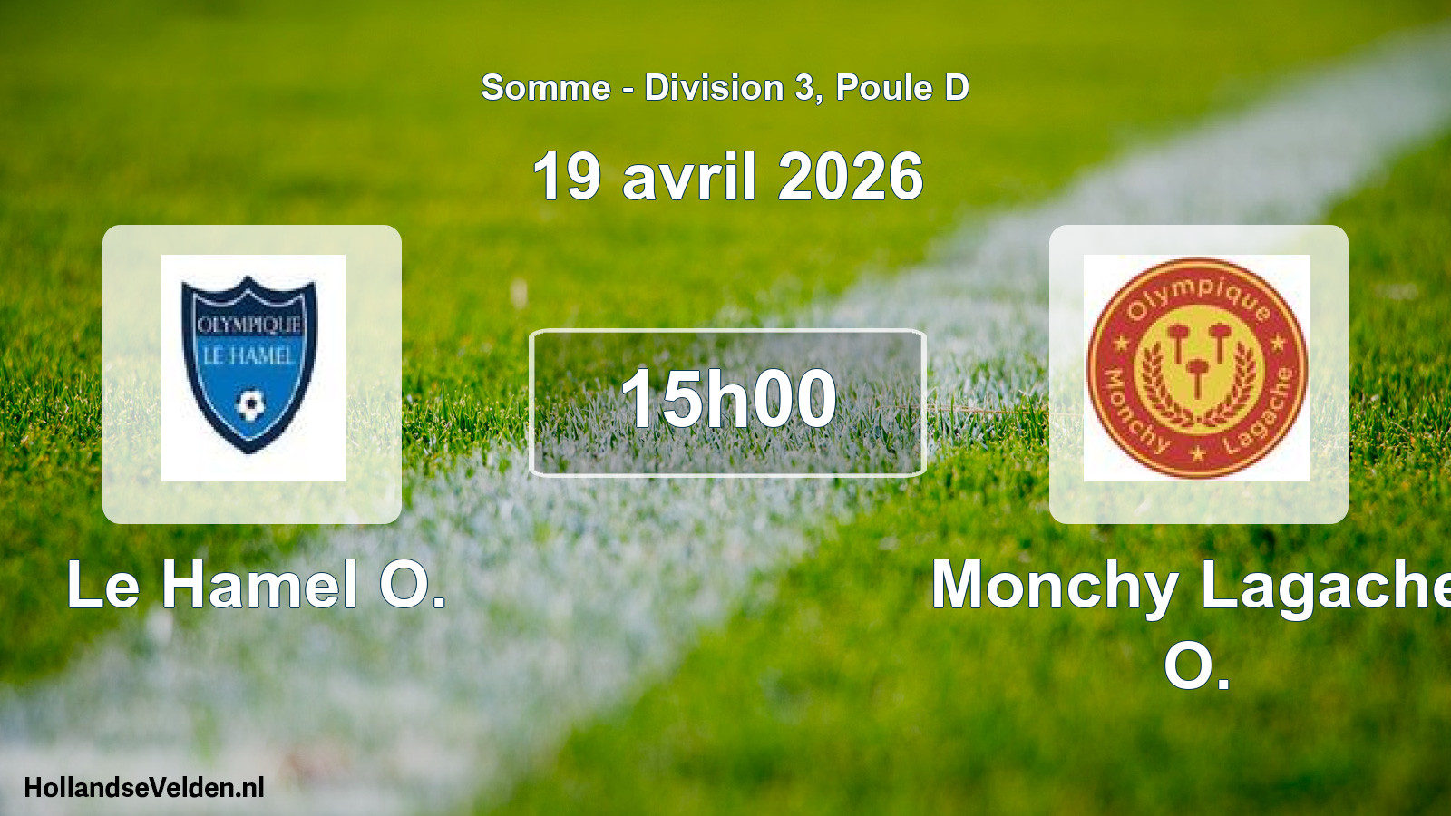 Match programmé: Le Hamel O. - Monchy Lagache O. (19 avril 2026)