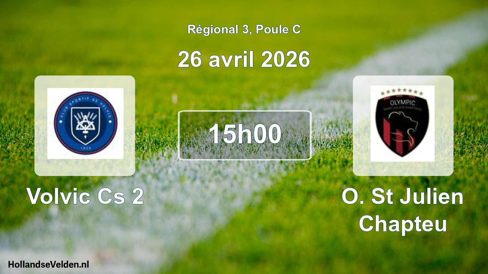 Geplande wedstrijd: Volvic Cs 2 - O. St Julien Chapteu (26 april 2026)