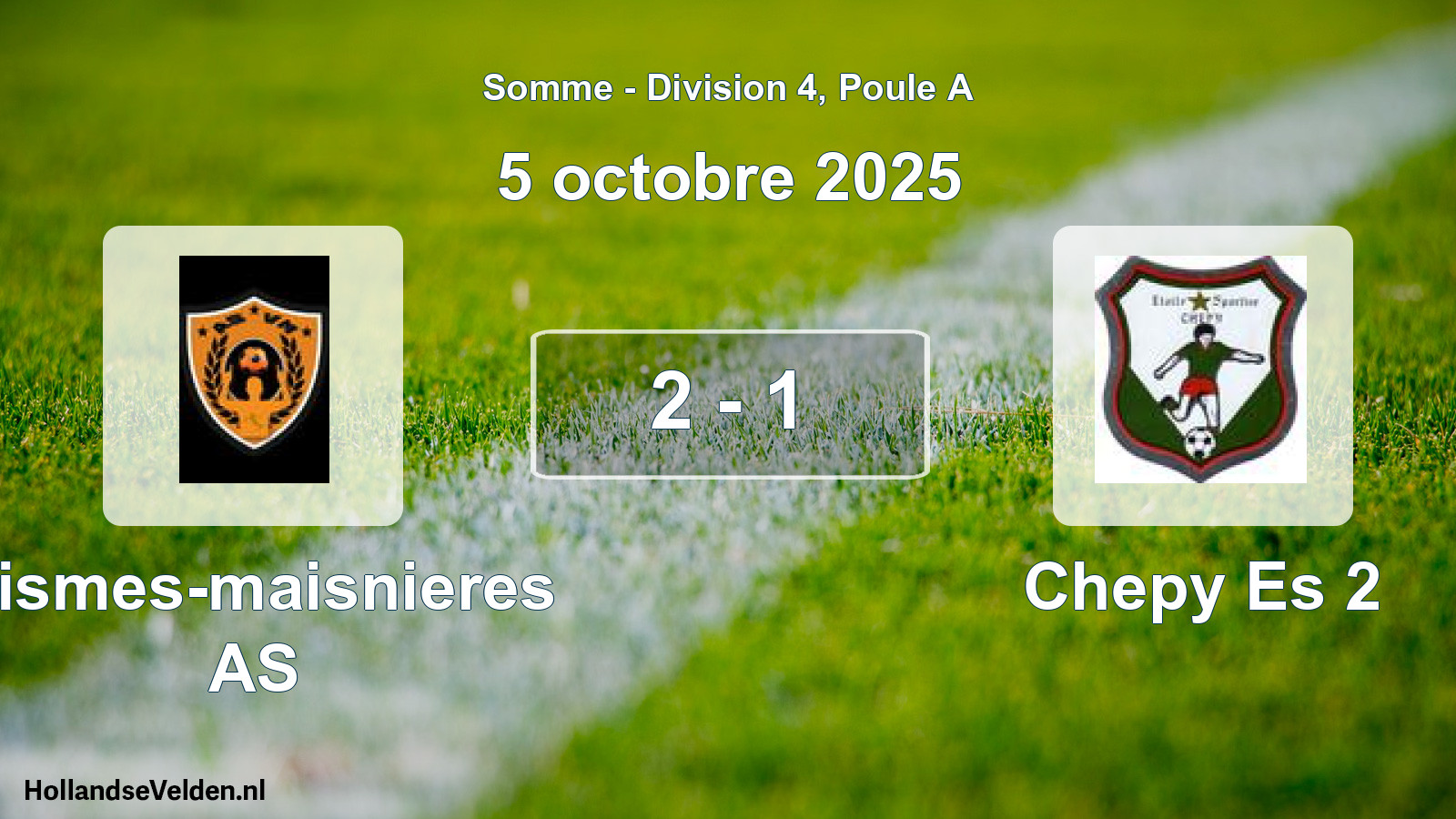Match joué: Vismes-maisnieres AS - Chepy Es 2 2 - 1 (5 octobre 2025)