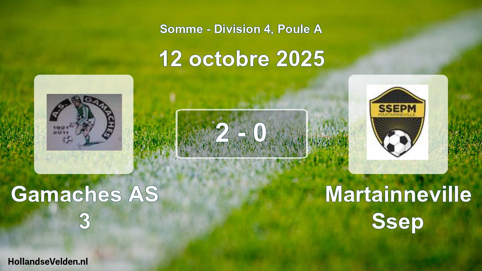 Gespeelde wedstrijd: Gamaches AS 3 - Martainneville Ssep 2 - 0 (12 oktober 2025)