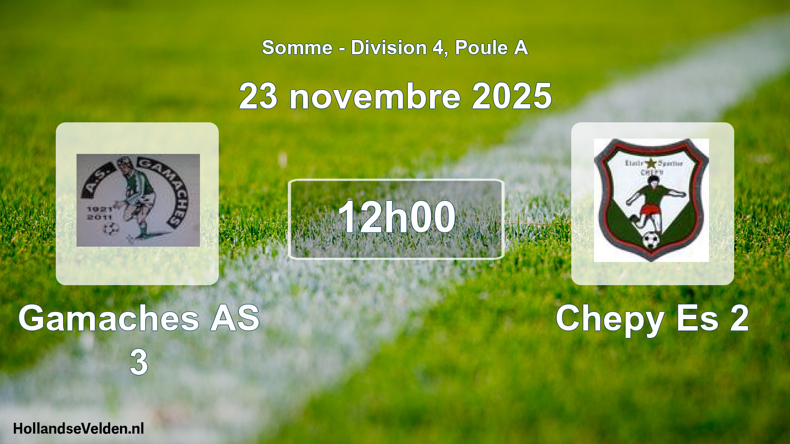 Match programmé: Gamaches AS 3 - Chepy Es 2 (23 novembre 2025)