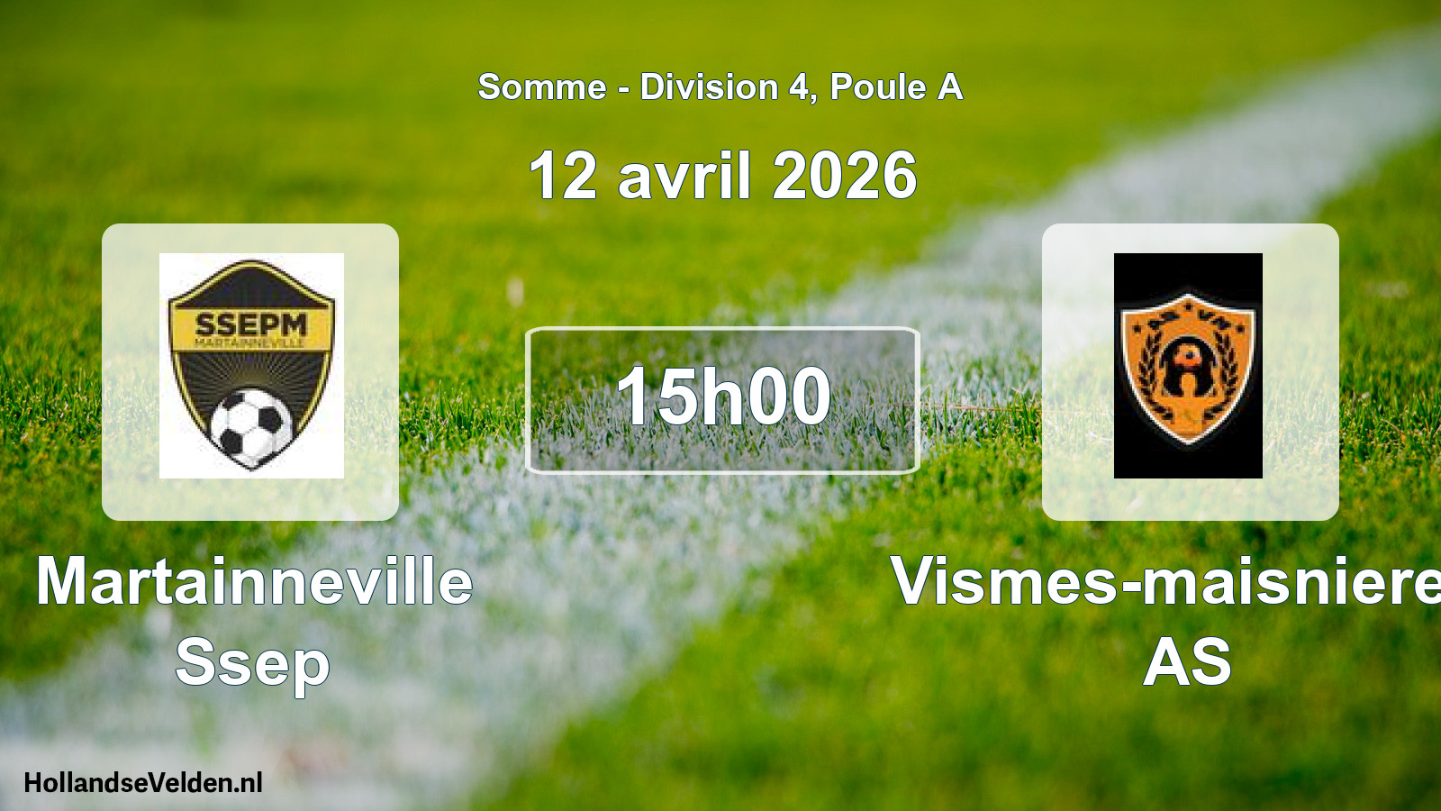 Match programmé: Martainneville Ssep - Vismes-maisnieres AS (12 avril 2026)