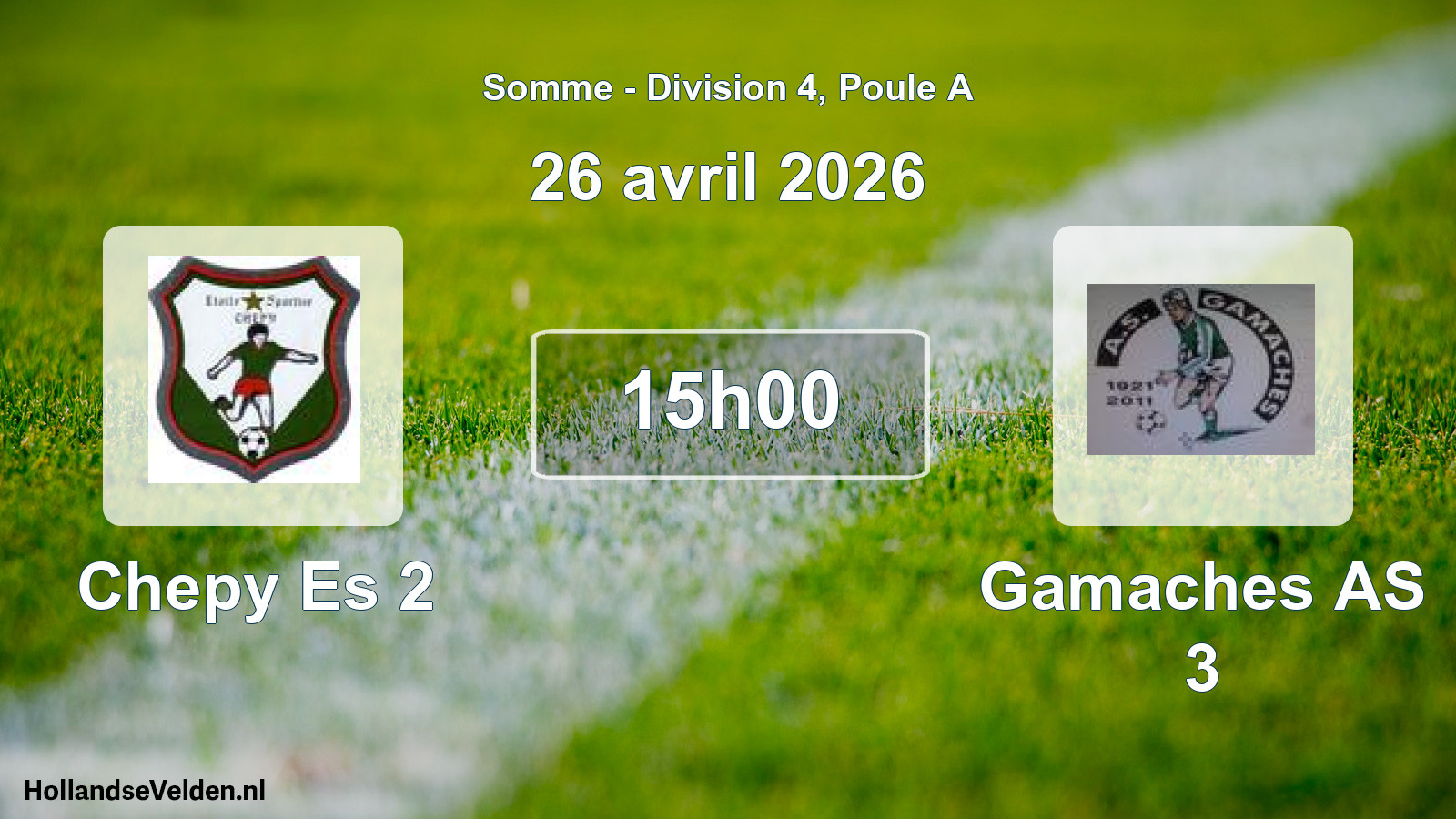 Match programmé: Chepy Es 2 - Gamaches AS 3 (26 avril 2026)