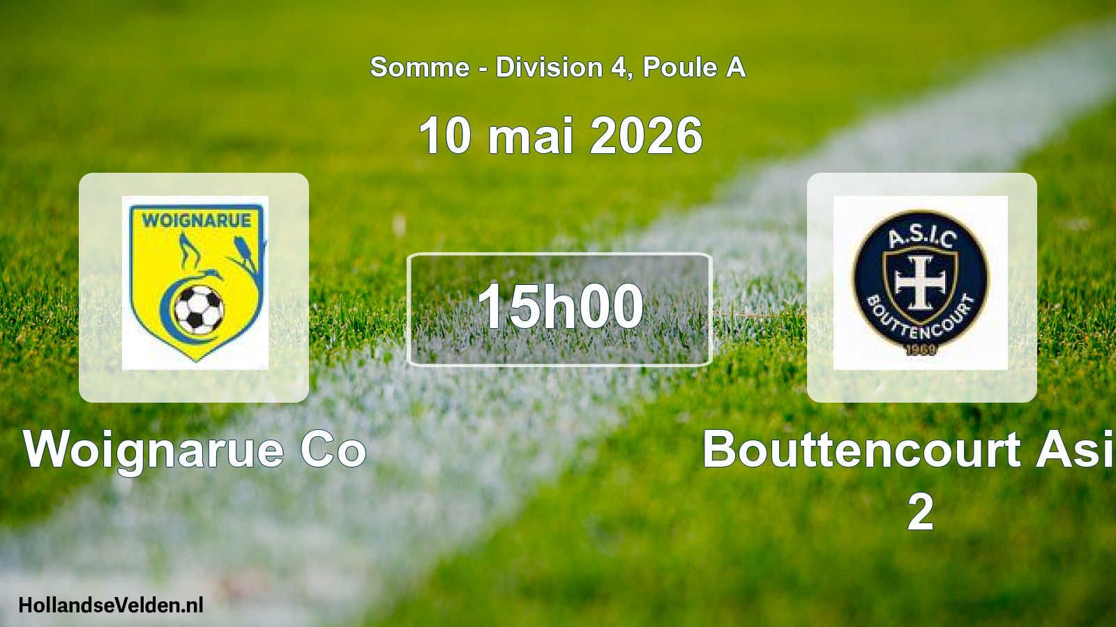 Match programmé: Woignarue Co - Bouttencourt Asic 2 (10 mai 2026)