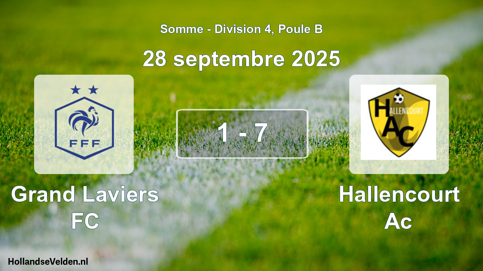 Total number of matches played: Grand Laviers FC - Hallencourt Ac 1 - 7 (28 September 2025)