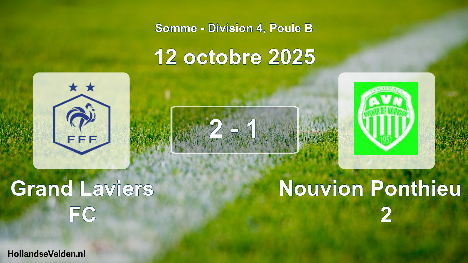 Match joué: Grand Laviers FC - Nouvion Ponthieu Av 2 2 - 1 (12 octobre 2025)