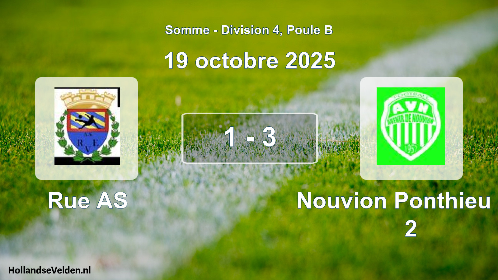 Gespeelde wedstrijd: Rue AS - Nouvion Ponthieu Av 2 1 - 3 (19 oktober 2025)