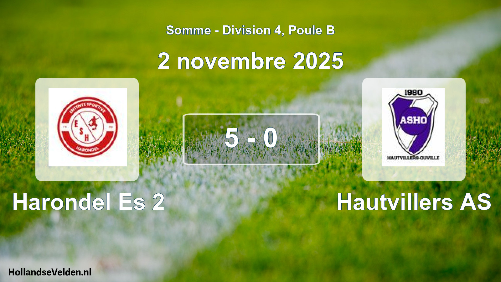 Match joué: Harondel Es 2 - Hautvillers AS 5 - 0 (2 novembre 2025)