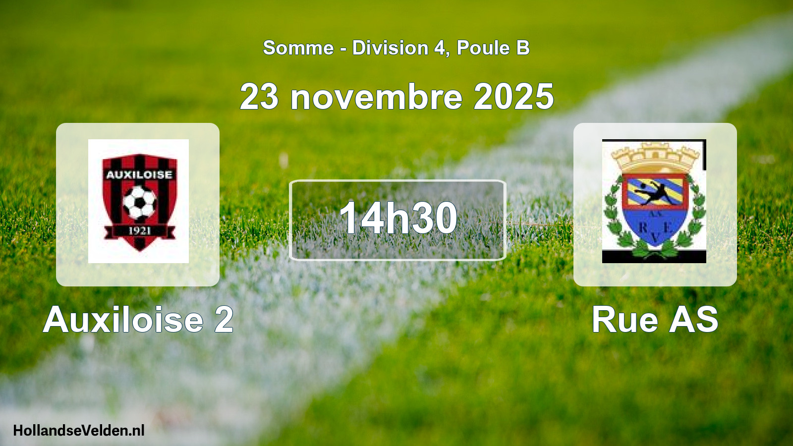 Match programmé: Auxiloise 2 - Rue AS (23 novembre 2025)