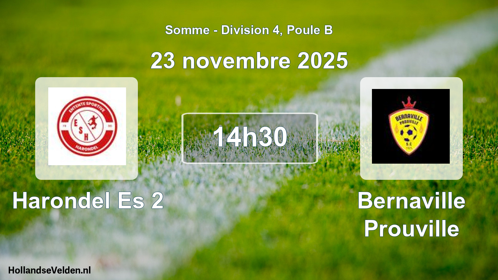 Match programmé: Harondel Es 2 - Bernaville Prouville (23 novembre 2025)