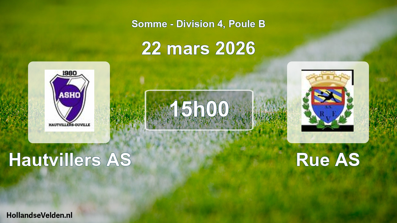 Match programmé: Hautvillers AS - Rue AS (22 mars 2026)