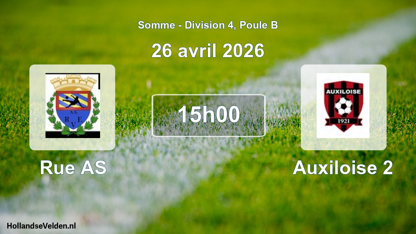 Scheduled Match: Rue AS - Auxiloise 2 (26 April 2026)