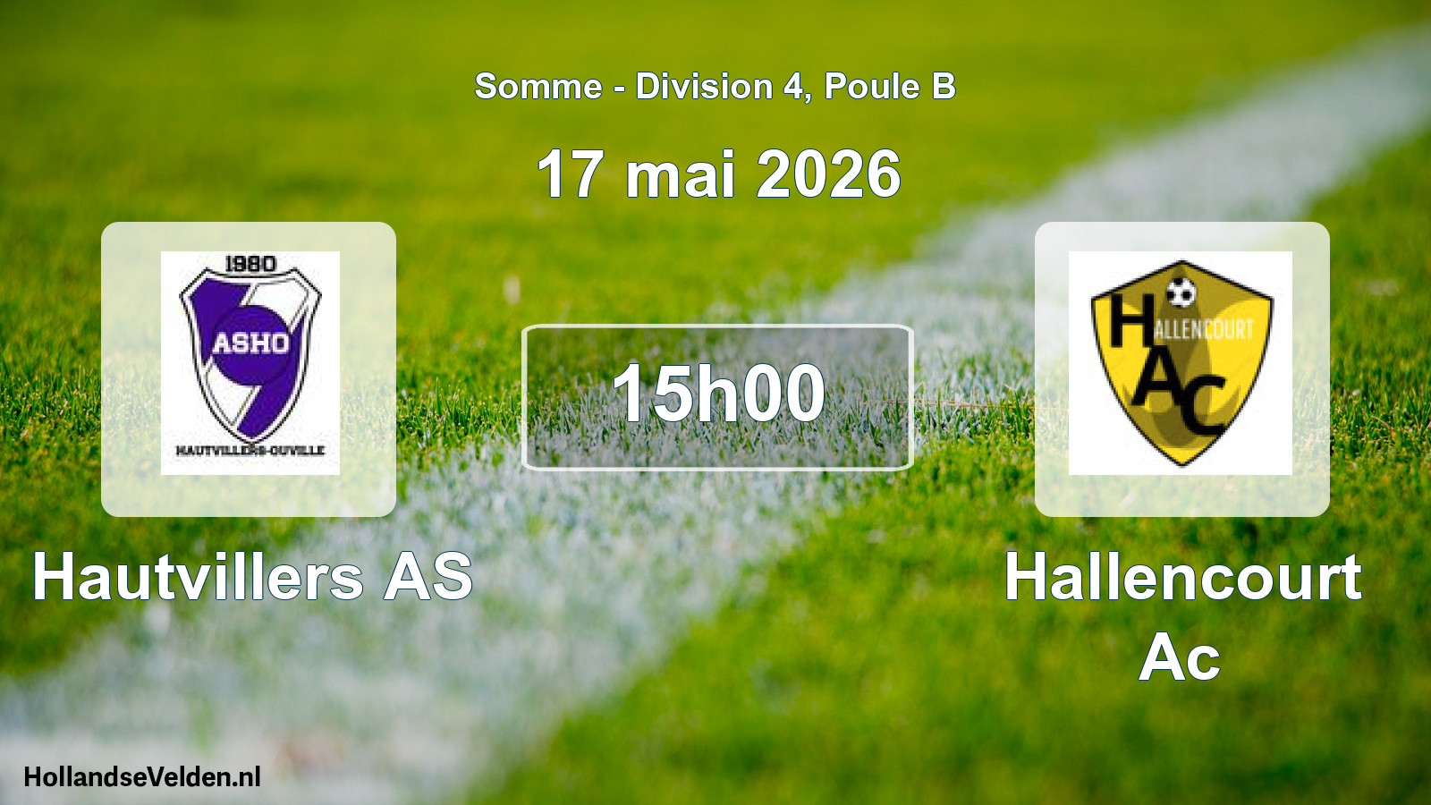 Match programmé: Hautvillers AS - Hallencourt Ac (17 mai 2026)