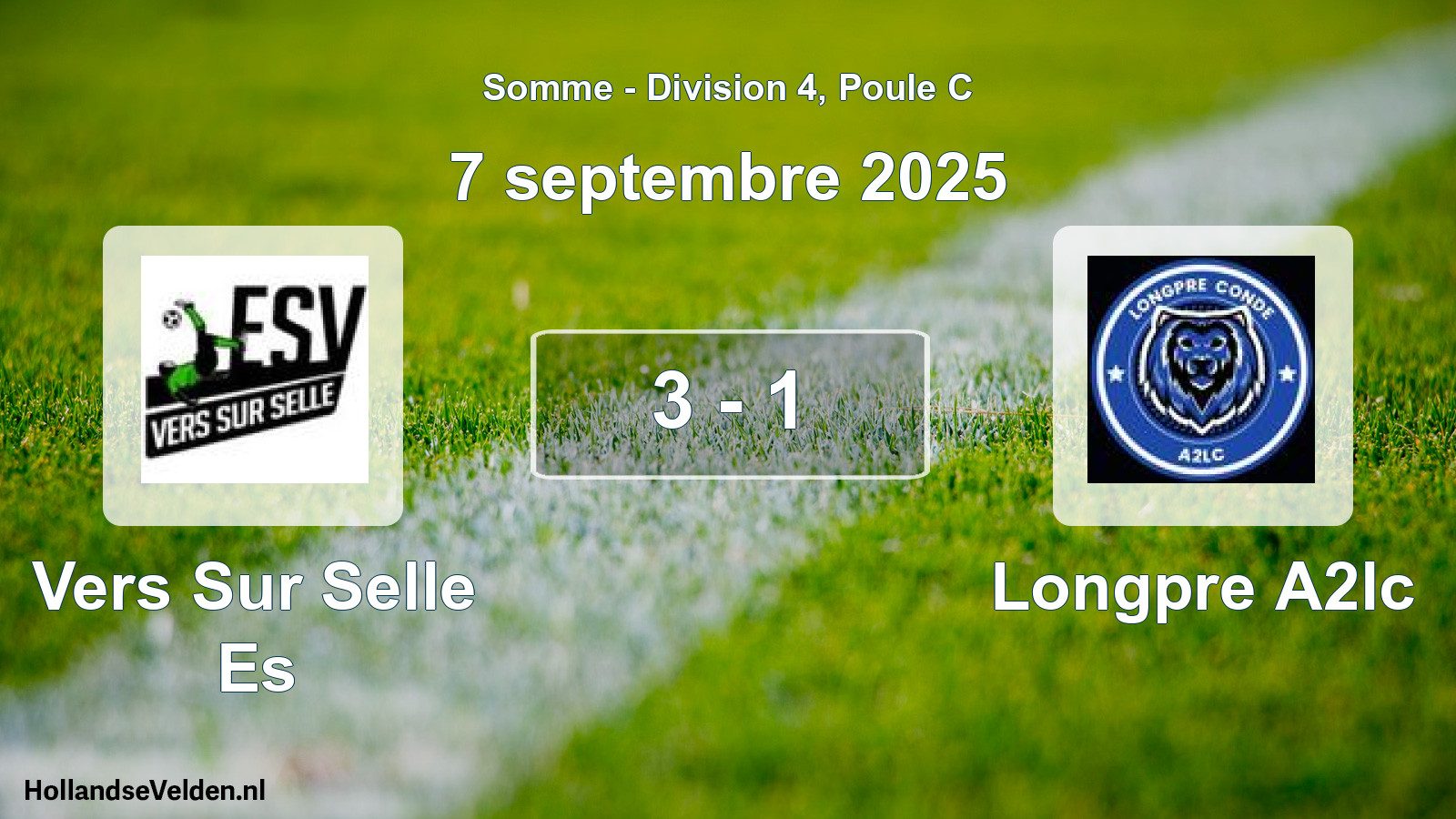 Match joué: Vers Sur Selle Es - Longpre A2lc 3 - 1 (7 septembre 2025)