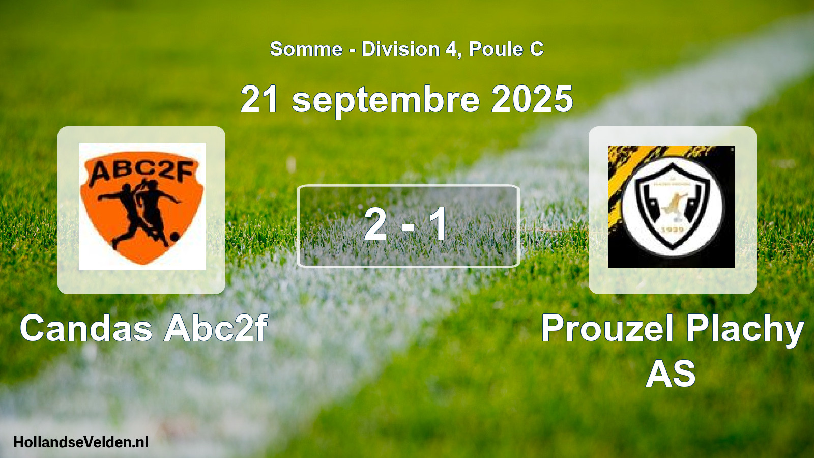 Match joué: Candas Abc2f - Prouzel Plachy AS 2 - 1 (21 septembre 2025)