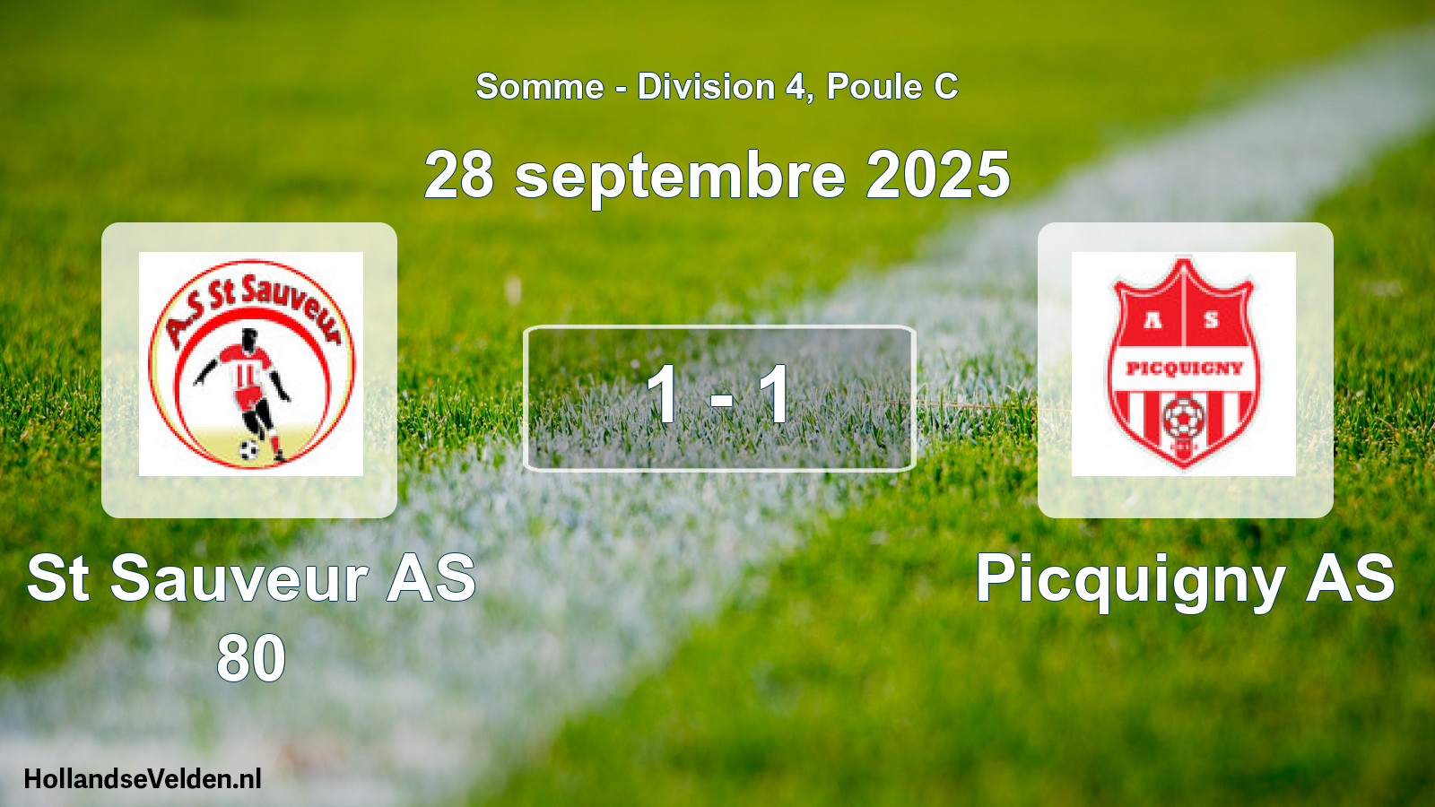 Total number of matches played: St Sauveur AS 80 - Picquigny AS 1 - 1 (28 September 2025)