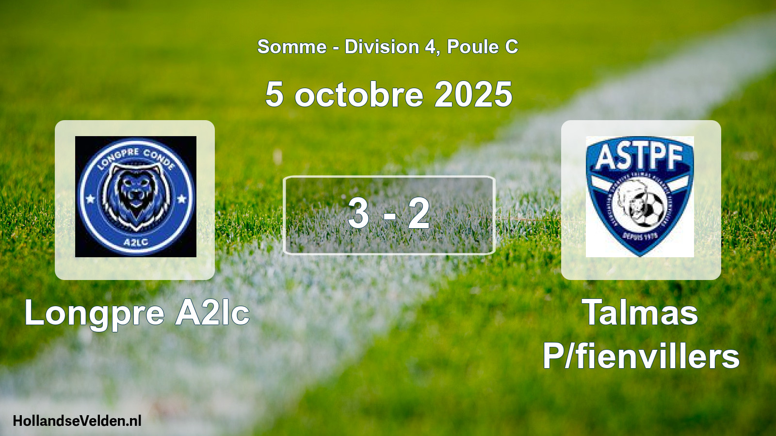Match joué: Longpre A2lc - Talmas P/fienvillers 3 - 2 (5 octobre 2025)