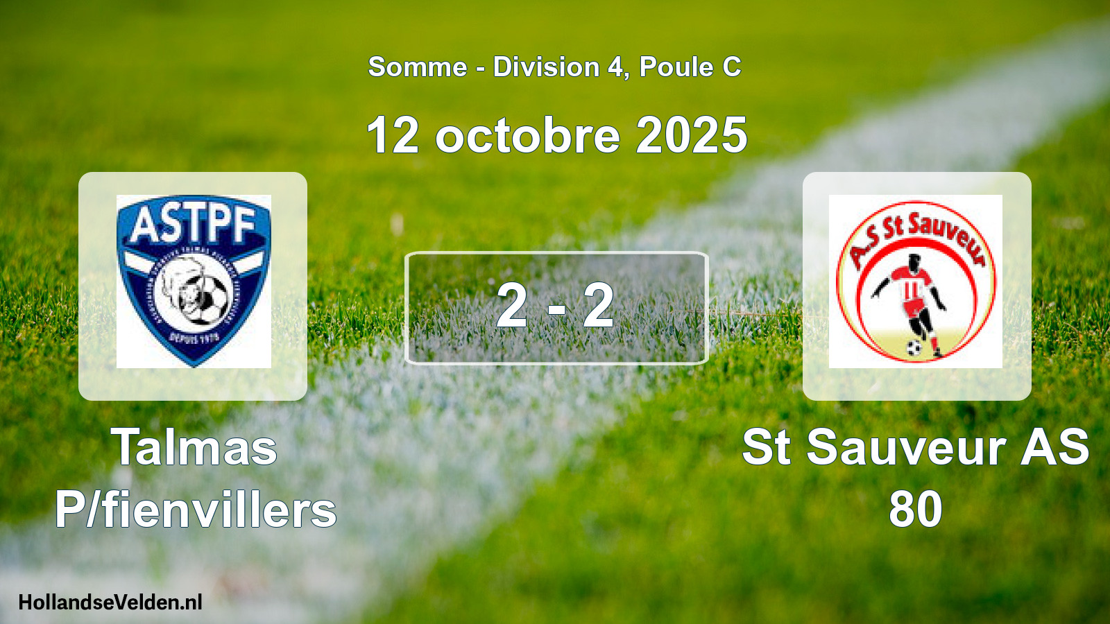 Match joué: Talmas P/fienvillers - St Sauveur AS 80 2 - 2 (12 octobre 2025)